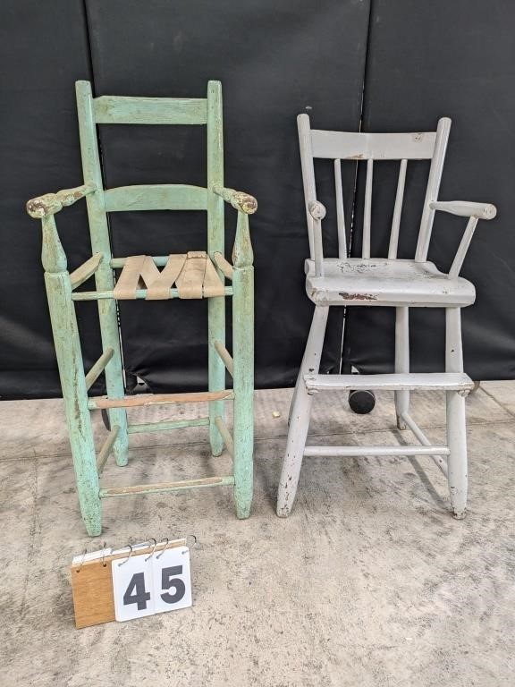 Two Painted Early Youth Chairs