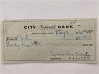 Sylvia Fine Kaye signed check