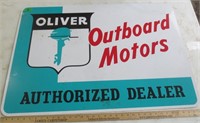 Aluminum Oliver Outboard Motors sign