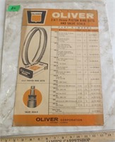 Oliver piston ring set and valve seals poster