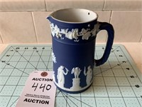 Wedgwood Jasperware Portland Blue Pitcher 5 1/2 "