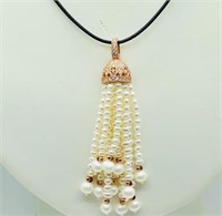 Rose Gold Sterling Silver Freshwater Pearl Pendant