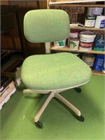 Vintage green rolling secretary chair