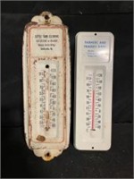Shelbyville Advertising Metal Thermometers With Se