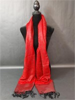 Red Paisley Pashmina Scarf Pashmina & Silk