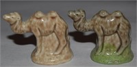 (2) Vtg Wade Whimsies Porcelain Camel Figurines