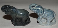 (2) Vtg Wade Whimsies Porcelain Elephant Figures