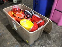 Poly bin of hard hats