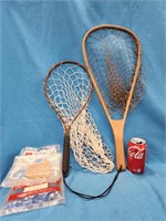 2 fishing landing nets.  Extra netting.  Look at
