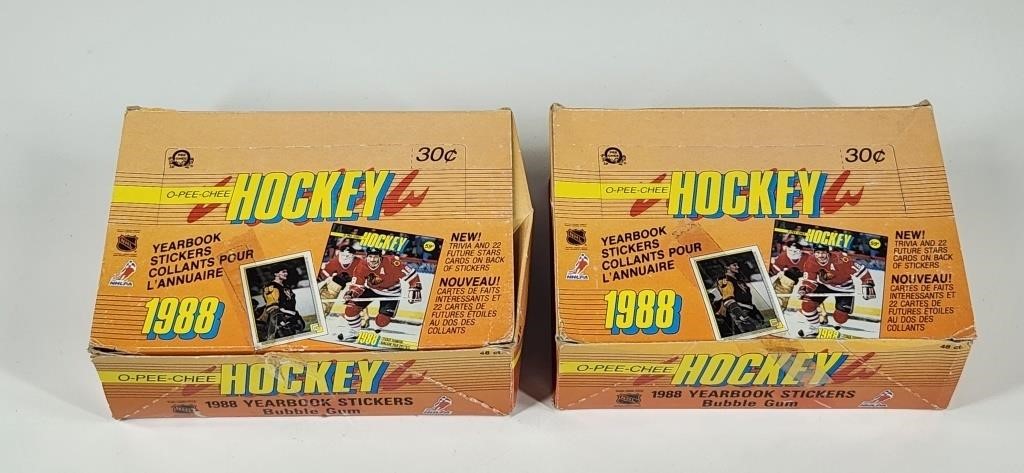 2) 1988 O PEE CHEE HOCKEY WAX BOXES