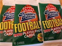 Football Sealed Pack Lot of 3 1990 Fleer