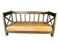 ANTIQUE OAK ARTS AND CRAFTS SOFA