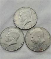 3 1776-1976 Kennedy Half Dollars