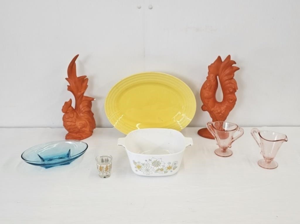 SMALL LOT OF MID CENTURY GLASS & CERAMIC