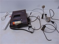 Vintage Cassette Recorder and Headsets