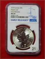 2016 Canada silver $5 Maple Leaf NGC MS69