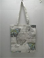 Reusable Shopping Tote Bag, Canvas Butterfly