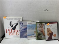 3cnt Yoga DVDs and 2cnt Books