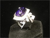 Platinum ,Tanzanite & Diamond ring,w/ appraisal
