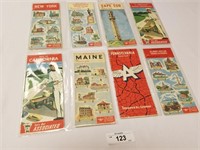 8 Vintage 1950's Tydol/Flying A Gas Road Maps