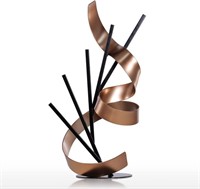 Straight Line and Ribbon Modern Metal Sculpture