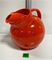 Vtg Orange Tilt Ball Pitcher