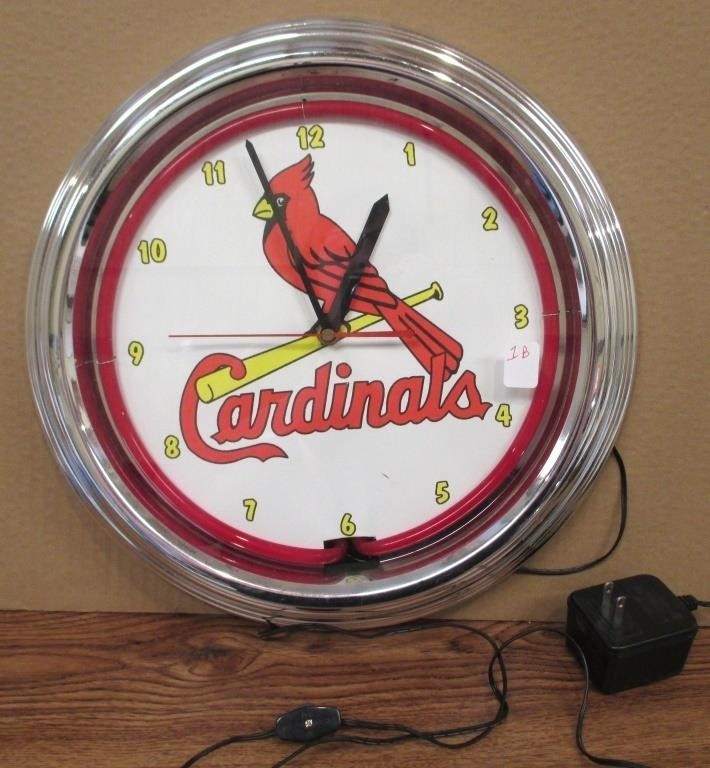 St Louis Cardinals Electric Neon Clock