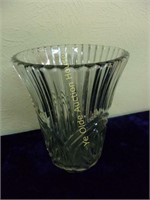 Dramatic Deco Pressed Glass Vase