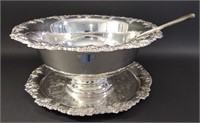 Gorham Newport Silver Plated Punch Bowl & Tray