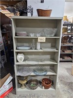 variety of glass & decorative items - shelf load