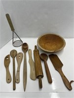 Wooden Utensils and Bowl