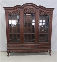 Large Carved Mahogany Bookcase