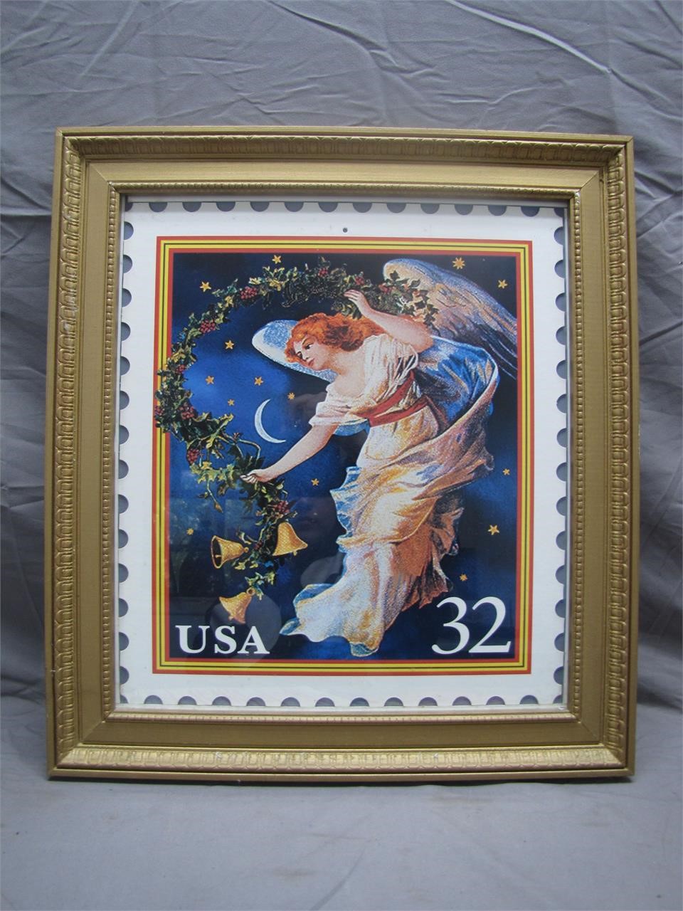 Large Framed US Stamp Replica Print