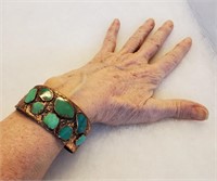 1970s Bell Trading Turquoise Copper Cuff Bracelet