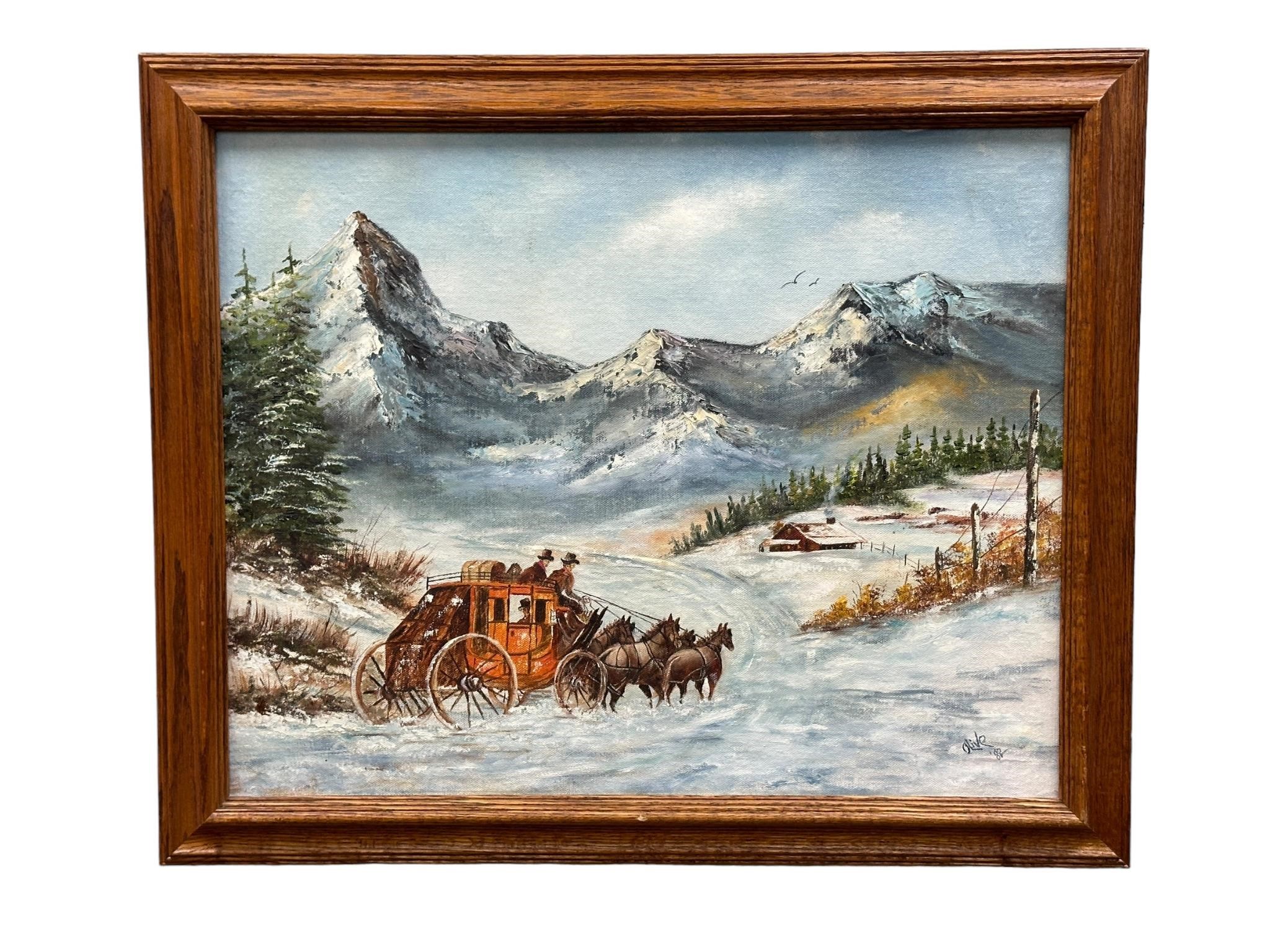 Signed Oil on Board Winter Scene