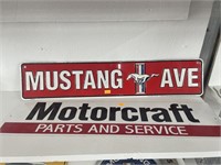 Mustard and motor craft metal signs