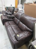 Leather Couch w/Electric Recliners See Description