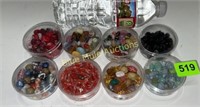 8 containers of beads