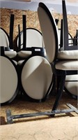 Metal Framed White padded Chairs 2 ct