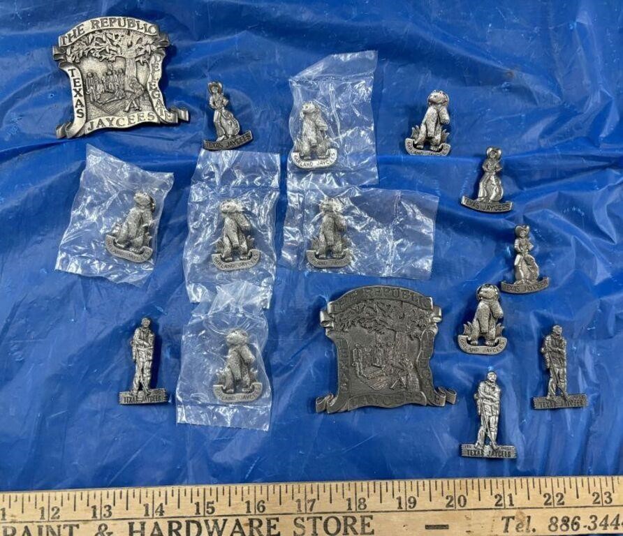 Assorted Pewter Vintage Jaycees Pins