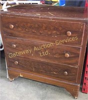 Antique 3 drawer Dresser on rollers