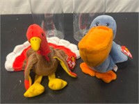 2x Beanie Babies Gobbles & Scoops