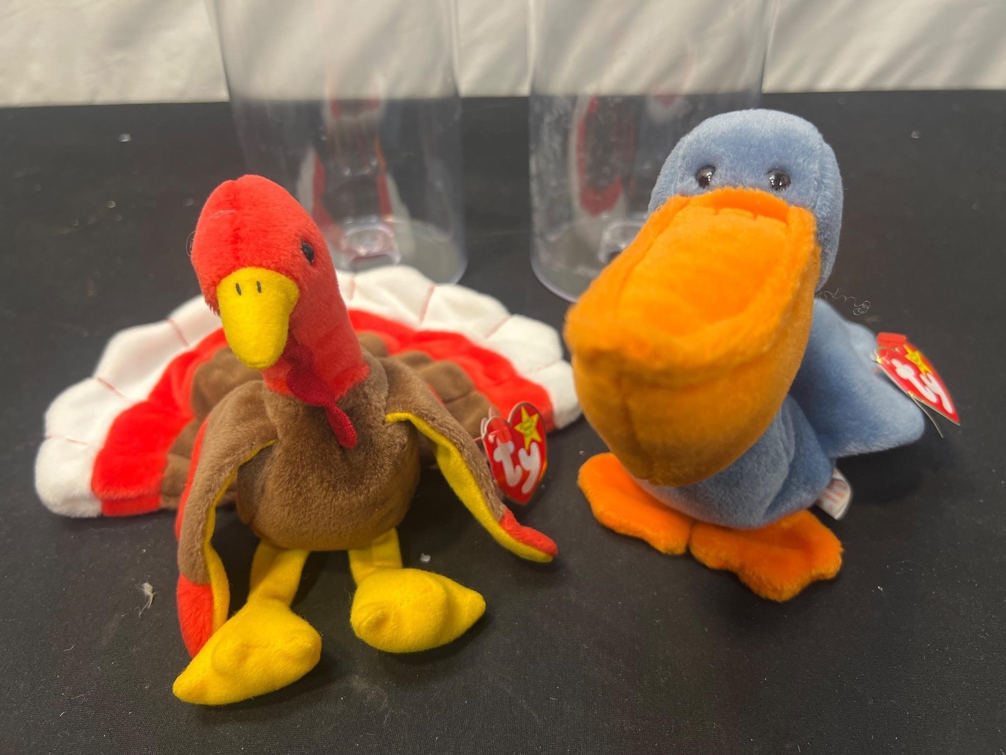 2x Beanie Babies Gobbles & Scoops