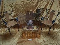 Set of Mini Wicker Chairs and other wicker decor