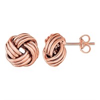 14k Rose Gold Love Knot Post Earrings