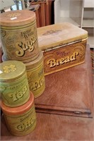 Wheat Heart bread box, canister set
