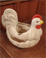 Ceramic rooster planter