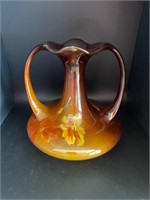 Roseville Pottery Holly Vase Rozane handled 243