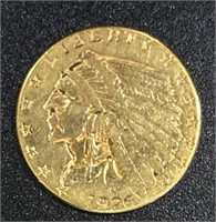 1926 US $2.50 Gold Indian Coin