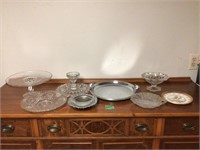 glass/silver trays & bowls